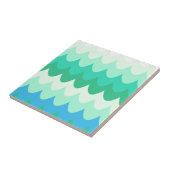 Carreau Vagues géométriques bleues, vertes et Turquoises  (Côté)