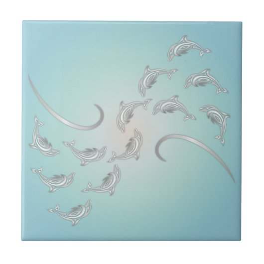 Carreau "Vagues Hawaïennes Argentées" | Moderne Côtière (Devant)