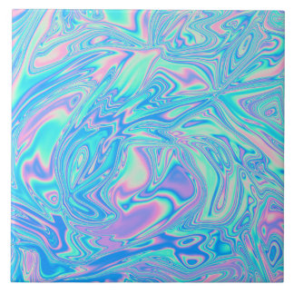 Carreau Vagues liquides holographiques iridescentes