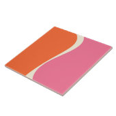 Carreau Vagues simples 2 en rose, orange et crème (Côté)