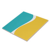 Carreau Vagues simples 2 en Turquoise, Jaune et Blanc (Côté)