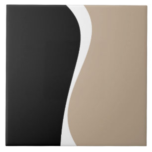 Carreau Vagues simples 2 - Taupe, noir et blanc