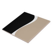 Carreau Vagues simples 2 - Taupe, noir et blanc (Côté)