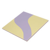 Carreau Vagues simples en jaune pastel et violet (Côté)