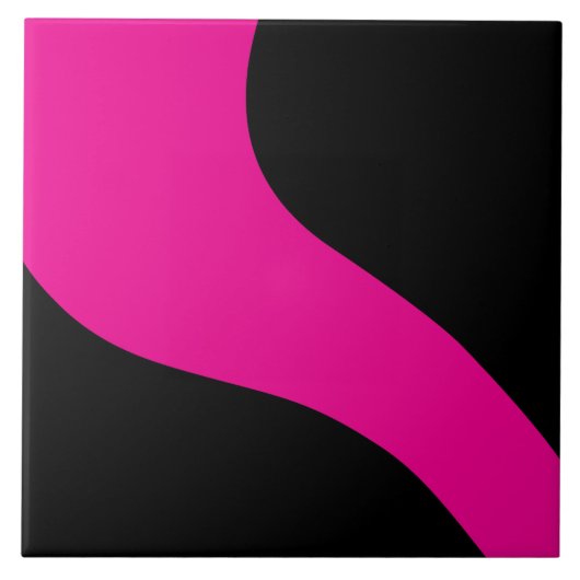 Carreau Vagues simples en Magenta et noir (Devant)