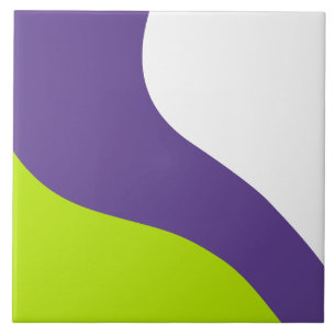 Carreau Vagues simples en vert citron vert et violet