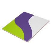 Carreau Vagues simples en vert citron vert et violet (Côté)