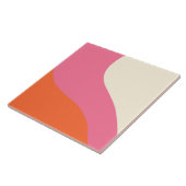 Carreau Vagues simples - rose, orange et crème (Côté)