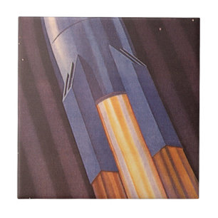 Carreau Vaisseaux spatiaux de science-fiction vintage fusé