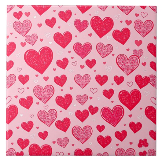 Carreau Valentine Love-Valentine Coeurs (Devant)