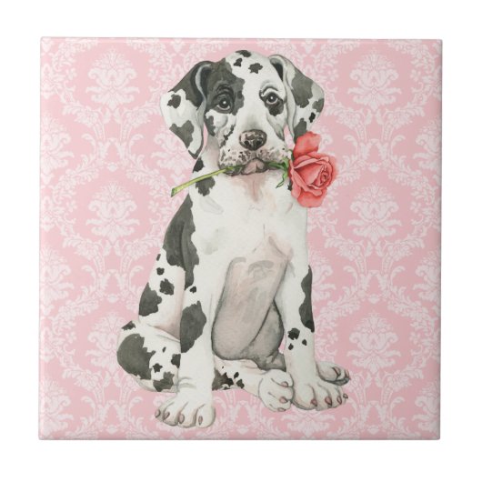 Carreau Valentine Rose Great Dane (Devant)