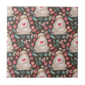 Carreau Valentine Sloth Motif (Devant)