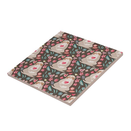 Carreau Valentine Sloth Motif (Côté)