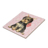 Carreau Valentine Yorkie rose (Côté)