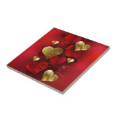 Carreau Valentines dorées et rouges (Côté)