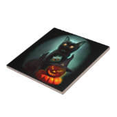 Carreau Vampire Chat et Assistant Citrouille Halloween Sur (Côté)