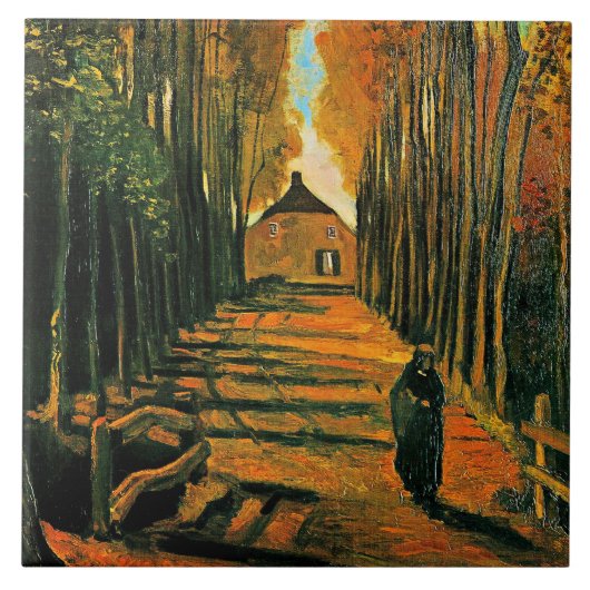 Carreau Van Gogh, Avenue of Poplars at Sunset, (Devant)