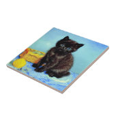 Carreau Van Gogh Black Kitten avec fils (Côté)