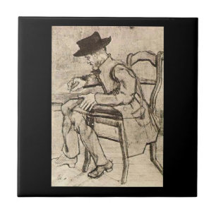 Carreau Van Gogh - Homme Écrivant, Face À Gauche,