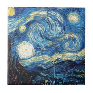 Carreau van gogh la nuit étoilée 1889 Art Vintage