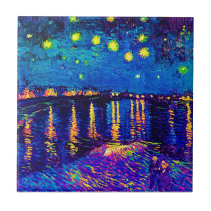 Carreau Van Gogh - Nuit étoilée sur le Rhône Pop Art