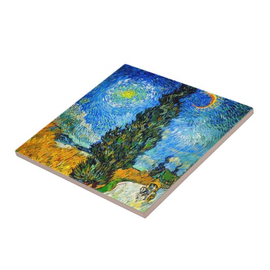 Carreau Van Gogh Road avec Cypress et Star (Côté)