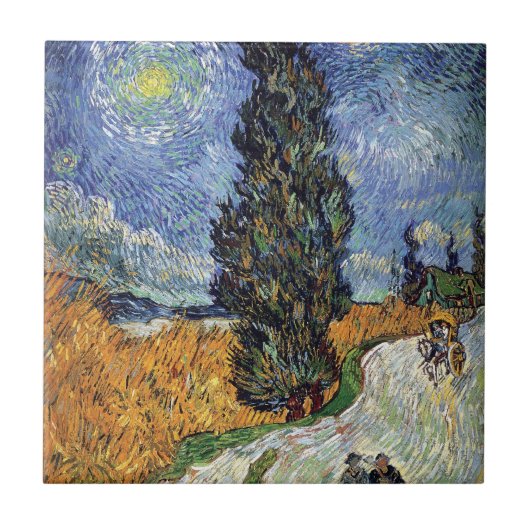 Carreau Van Gogh - Route Avec Cyprès (Devant)