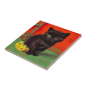 Carreau Van Gogh Style Chat noir (Côté)