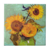 Carreau Van Gogh - Trois Tournesols Dans Un Vase - Art (Devant)
