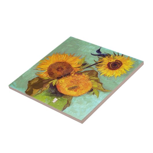 Carreau Van Gogh - Trois Tournesols Dans Un Vase - Art (Côté)