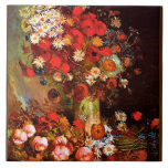 Carreau Van Gogh - Vase avec des pavots, des fleurs de Cor<br><div class="desc">Peinture Van Gogh,  Vase avec des pavots,  Cornflowers,  Peonies et Chrysanthèmes.</div>