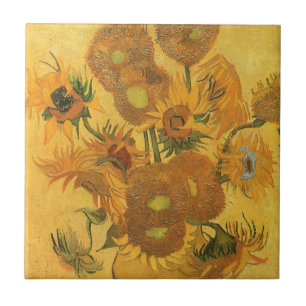 Carreau Vase avec 15 tournesols par Vincent van Gogh