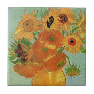 Carreau Vase avec douze tournesols par Vincent van Gogh