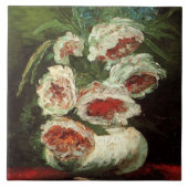 Carreau Vase avec Peonies Van Gogh Art (Devant)