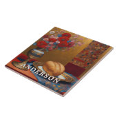 Carreau Vase de fleurs Boho doré encore vie (Côté)