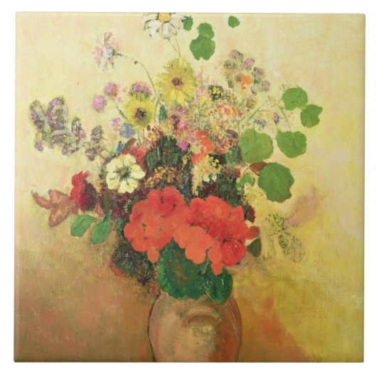 Carreau Vase de fleurs, c.1908-10 (huile sur la toile) (Devant)