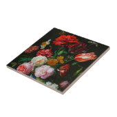 Carreau Vase de verre avec des fleurs (Côté)