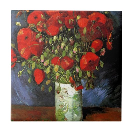 Carreau Vase par Red Poppies Vincent van Gogh (Devant)