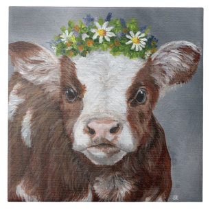 Carreau Veau mignon avec couronne florale