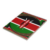 Carreau Vecteur Drapeau Dynamique Kenyan : Un Design Énerg (Côté)