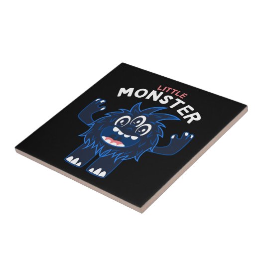 Carreau Vector mignon petit monstre dessin animé (Côté)