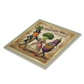 Carreau Vegetable Waltz Dancing Veggies Vintage Victorian (Côté)