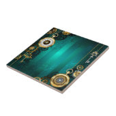 Carreau Veille bijoux Steampunk sur un Arrière - plan vert (Côté)