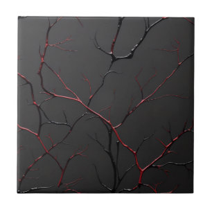 Carreau Veines noires et rouges