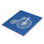 Carreau Vélo blanc vintage sur bleu (Côté)