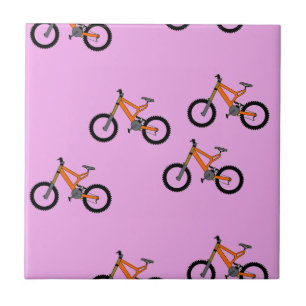 Carreau Vélos motif sur rose