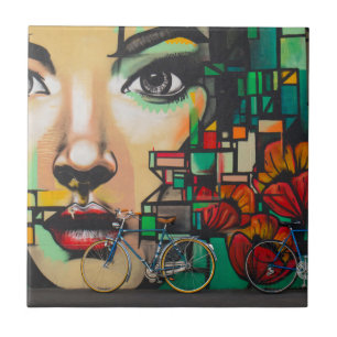 Carreau Vélos sur le mur de Graffiti