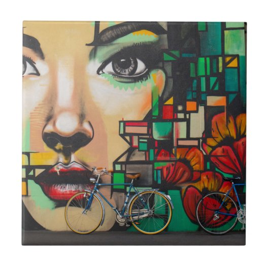 Carreau Vélos sur le mur de Graffiti (Devant)