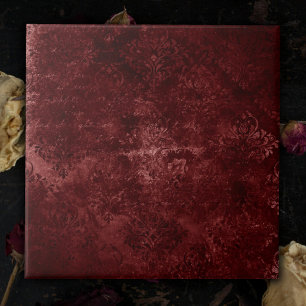 Carreau Velvety Henna Damask Grunge rouge