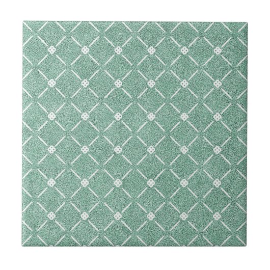 Carreau Velvety Lattice Pattern in Mint Green (Devant)